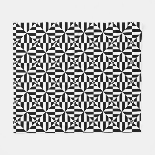 Couverture Polaire Black and white geometrical pattern (Devant (Horizontal))