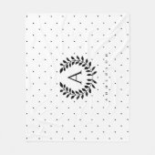 Couverture Polaire Black And White Laurel Monogram Polka Dot Pattern (Devant)