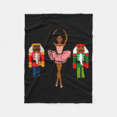 Couverture Polaire Black Ballerina Christmas Black Nutcracker Xmas Af (Devant)