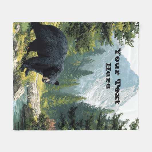 Couverture Polaire Black Bear Nature Throw Blanket (Devant (Horizontal))