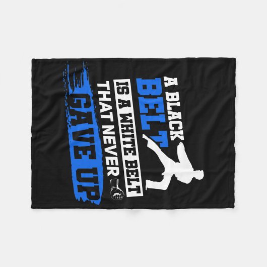 Couverture Polaire Black Belt dit Karate Taekwondo Arts martiaux (Devant (Horizontal))