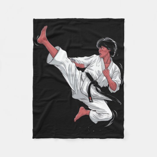 Couverture Polaire Black Belt Karate Fighter (Devant)