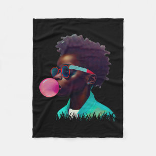 Couverture Polaire Black Boy Joy Bubble Gum Fun African Melanin Princ