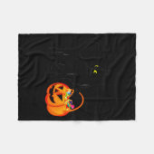 Couverture Polaire Black Cat Halloween Candy Pumpkin Bag Sweet Lollip (Devant (Horizontal))