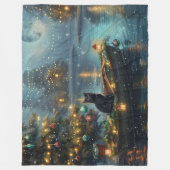 Couverture Polaire Black Cat Noël Festive Voyage (Devant)