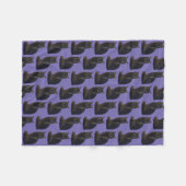 Couverture Polaire Black Cat Staring Ominse Photo Coupe violet (Devant (Horizontal))