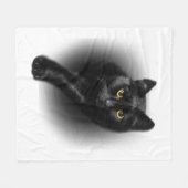 Couverture Polaire Black Cat Yellow Eyes (Devant (Horizontal))
