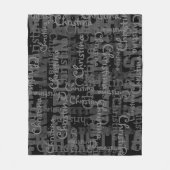 Couverture Polaire Black Charcoal Grey Nom Collage Personnalisé (Devant)