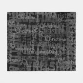 Couverture Polaire Black Charcoal Grey Nom Collage Personnalisé (Devant (Horizontal))