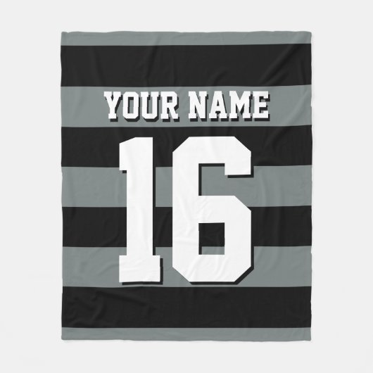 Couverture Polaire Black Charcoal Team Jersey Preppy Stripe (Devant)