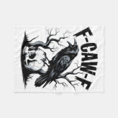 Couverture Polaire Black Crow, F-caw-f Funny Black Bird (Devant (Horizontal))