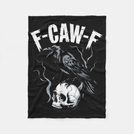 Couverture Polaire Black Crow F-caw-f Funny Black Bird Skull Adult Hu (Devant)
