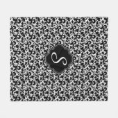 Couverture Polaire Black Elegant Damask Medium Print (Devant (Horizontal))