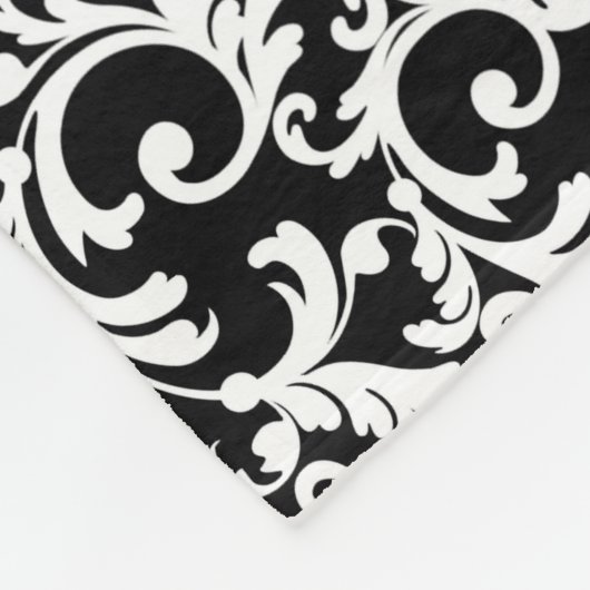 Couverture Polaire Black Elegant Damask Medium Print (Coin)