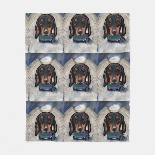 Couverture Polaire Black et Tan Dachshund (Devant)
