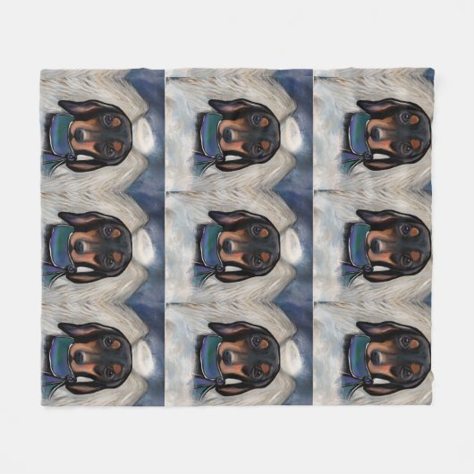 Couverture Polaire Black et Tan Dachshund (Devant (Horizontal))