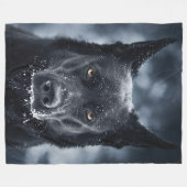 Couverture Polaire Black German Shepherd (Devant (Horizontal))