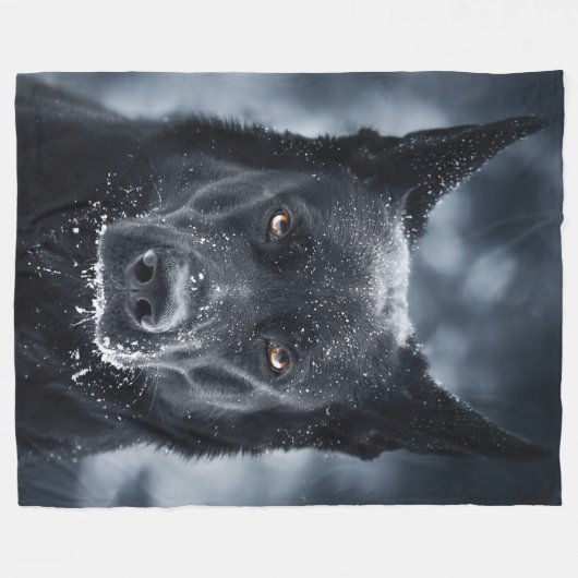 Couverture Polaire Black German Shepherd (Devant (Horizontal))