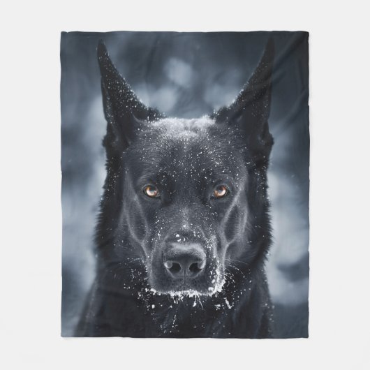 Couverture Polaire Black German Shepherd (Devant)