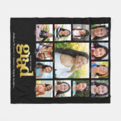 Couverture Polaire Black Gold Graduation K-12 Photo Collage Moderne (Devant (Horizontal))