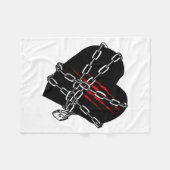 Couverture Polaire Black Heart Red Chains Cool Gothic Valentines Day (Devant (Horizontal))