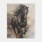 Couverture Polaire Black Horse Galloping (Devant)