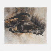 Couverture Polaire Black Horse Galloping (Devant (Horizontal))