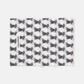 Couverture Polaire Black Lab Chiot à Santa Hat ou Custom Chien Photo (Devant (Horizontal))
