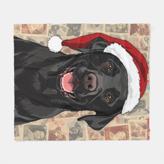 Couverture Polaire Black lab christmas blanket (Devant (Horizontal))