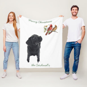 Couverture Polaire Black Lab Christmas Chien Labrador