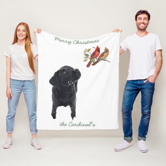 Couverture Polaire Black Lab Christmas Chien Labrador (En situation)