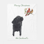 Couverture Polaire Black Lab Christmas Chien Labrador (Devant)