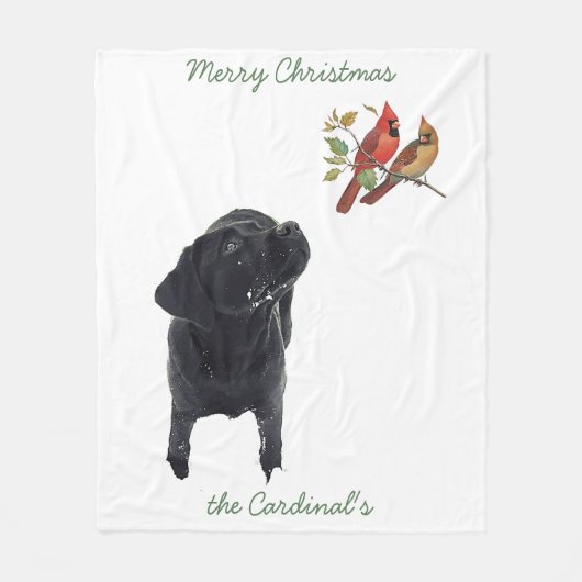Couverture Polaire Black Lab Christmas Chien Labrador (Devant)