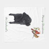 Couverture Polaire Black Lab Christmas Chien Labrador (Devant (Horizontal))