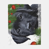 Couverture Polaire Black Lab Christmas - Chien mignon Chien Chien Chi (Devant)