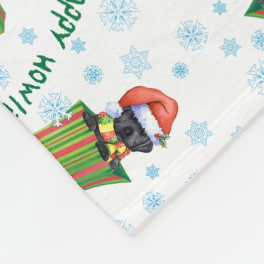 Couverture Polaire Black Lab de Noël (Coin)