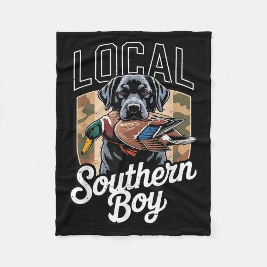 Couverture Polaire Black Lab Dog Local Southern Boy Camo Duck Hunting (Devant)