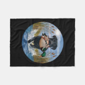 Couverture Polaire Black Lab Labrador Chasse Canards Aquarelle Jaune (Devant (Horizontal))