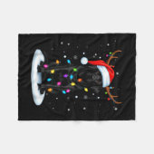 Couverture Polaire Black Lab Labrador Christmas Dog Reindeer Lights P (Devant (Horizontal))