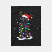 Couverture Polaire Black Lab Labrador Dog Funny Christmas Lights Rein (Devant)