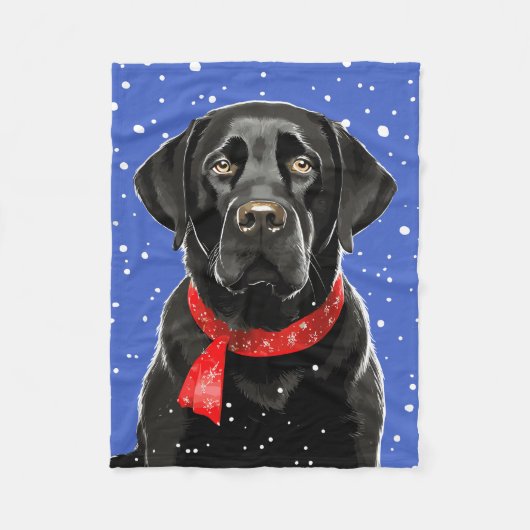 Couverture Polaire Black Lab Labrador Retriever Holiday Chien de race (Devant)