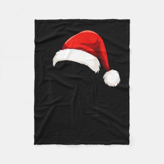 Couverture Polaire Black Lab Labrador Santa Hat Christmas Holiday Pet (Devant)