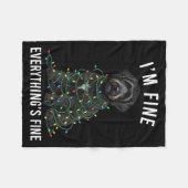 Couverture Polaire Black Labradoodle Christmas I'm Fine Everything Is (Devant (Horizontal))