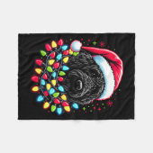 Couverture Polaire Black Labradoodle Christmas Tree Xmas Lights Doodl (Devant (Horizontal))