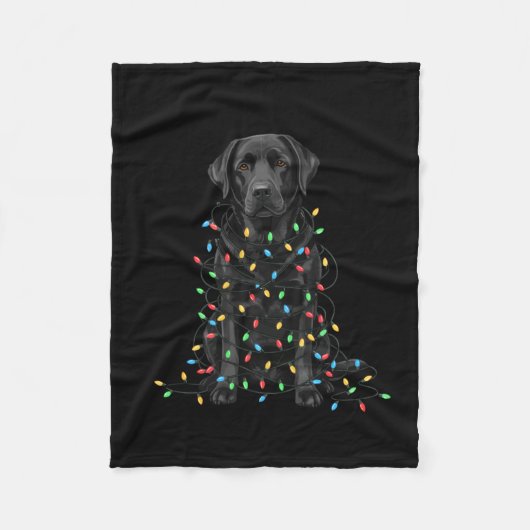 Couverture Polaire Black Labrador Christmas I'm Fine Everything Is Fi (Devant)