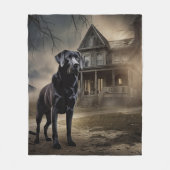Couverture Polaire Black Labrador Halloween (Devant)