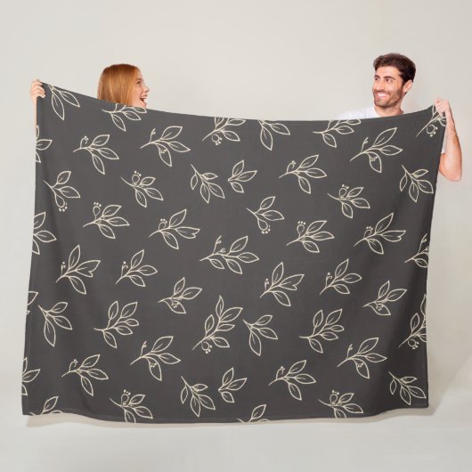 Couverture Polaire Black Leaf Throw Blanket (En situation)