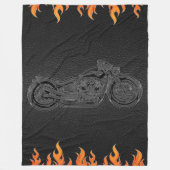 Couverture Polaire Black Leather Orange Flames (Devant)