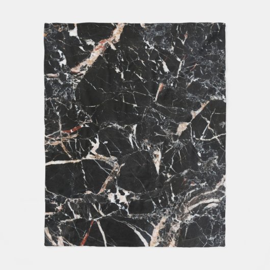 Couverture Polaire Black marble stone natural background abstract mar (Devant)