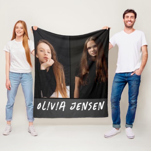 Couverture Polaire Black Modern 2 nom photo (En situation)